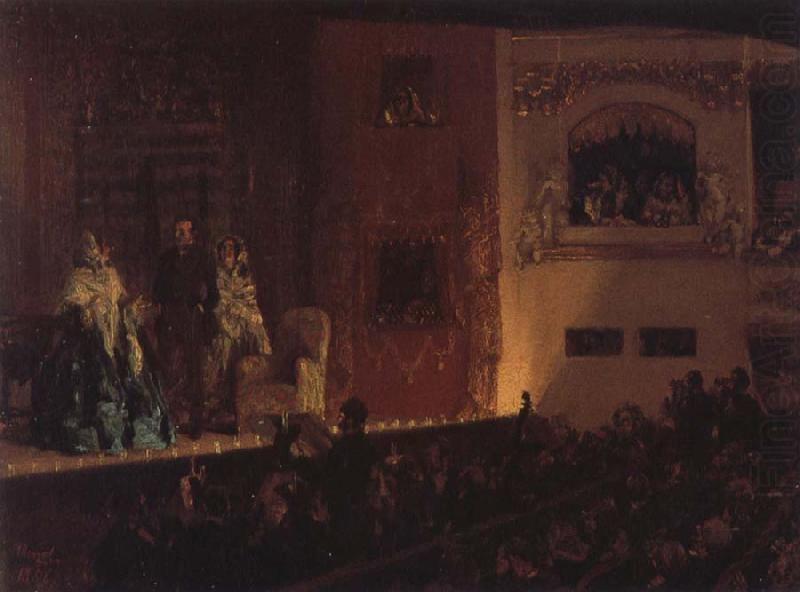 Adolph von Menzel The Theatre du Gymnase china oil painting image